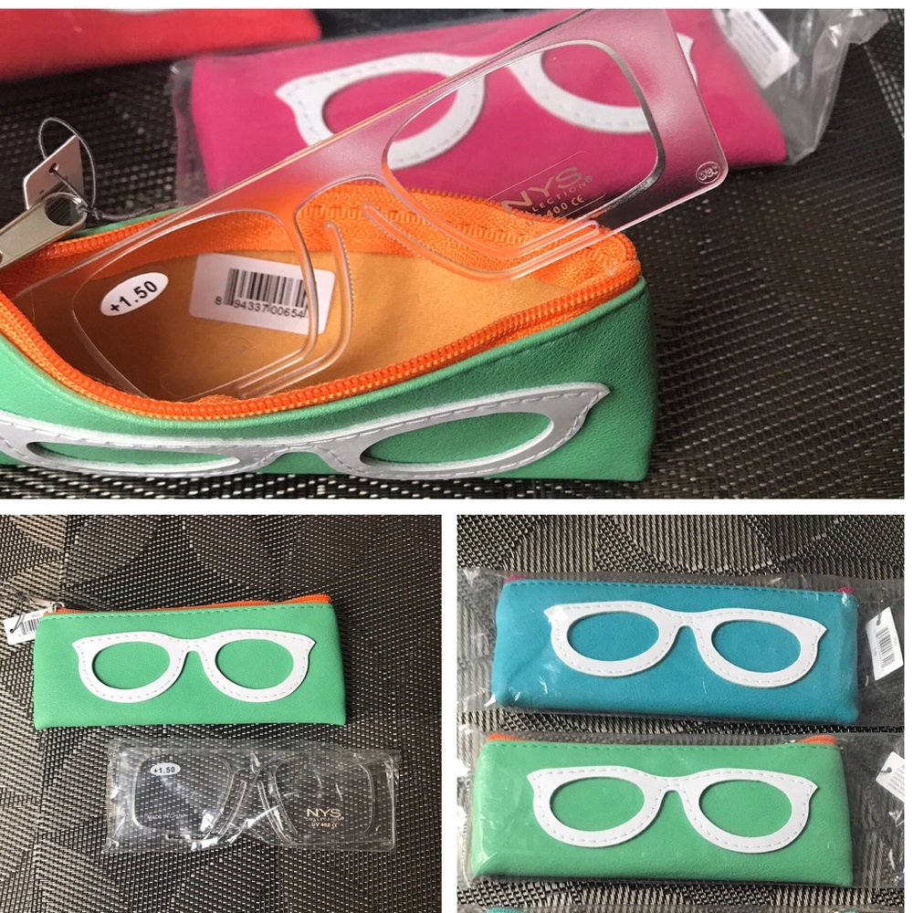 +1.50 NYS Collection Flat Armless Readers with colorful Zip pouch! ONLY 3 LEFT! - Picture 11 of 16